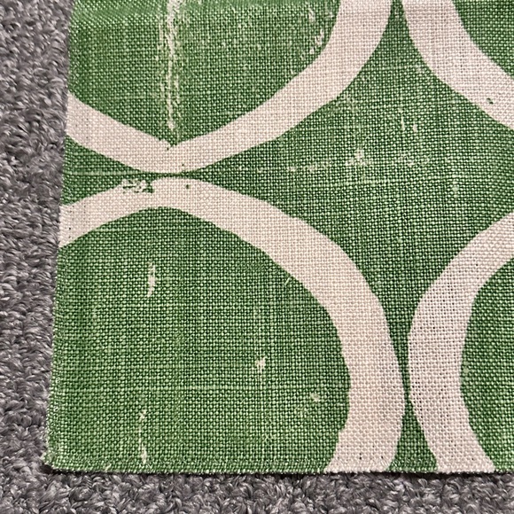 Lee Jofa Fabric Sample Remnant Circles Forest Linen Green Blithfield Crafts - Picture 8 of 16